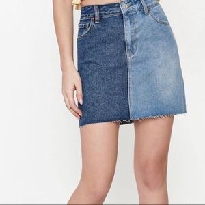 Pacsun Two Tone Denim Mini Skirt